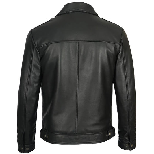 Men's Vintage Harrington Leather Jacket | Black