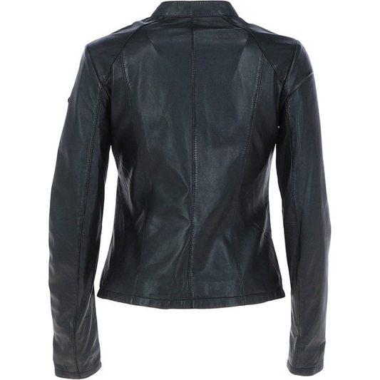 Women's Biker Leather Jacket | Black