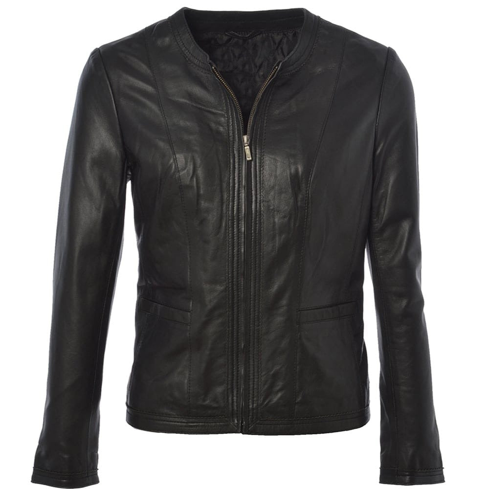 Women Motorcycle Leather Jacket | Black