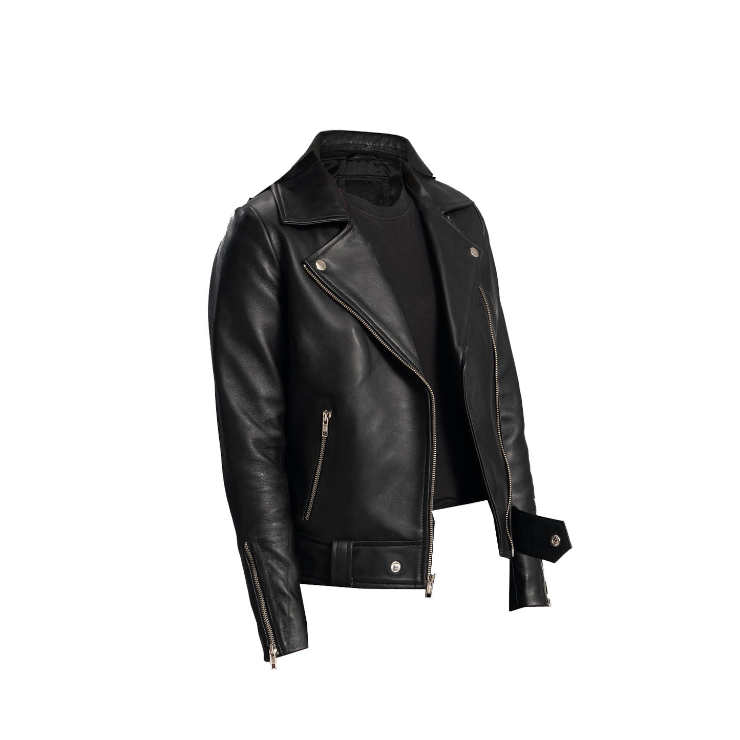 Women Asymmetrical Leather Jacket | Black