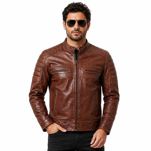 Mens Cafe Racer Leather Jackets