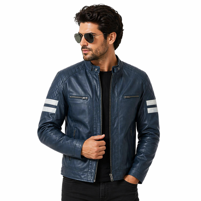 Mens Moto Racer Leather Jackets