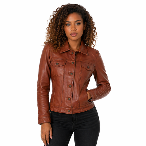Womens Trucker Leather Jackets