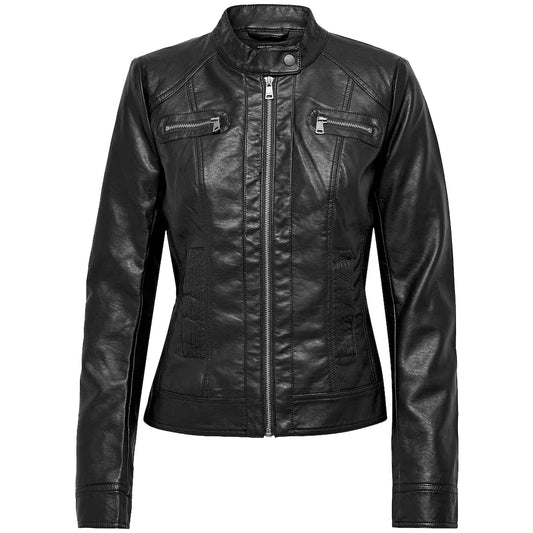 Women's Biker Style Leather Jacket | Black