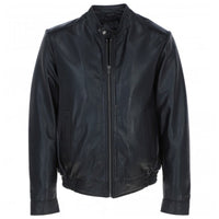 Men's Genuine Leather Bomber Jacket | Black The Stitch Fit
