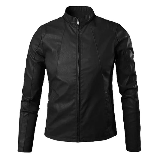 Men's  Leather Biker Jacket | Black