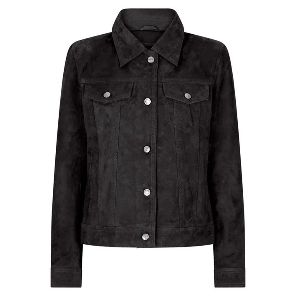 Women's Suede Vintage Jacket, Leather Biker Style | Black & Brown