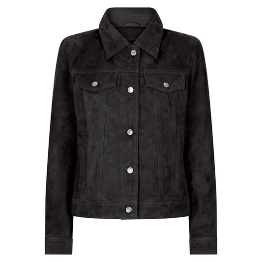 Women's Suede Vintage Jacket, Leather Biker Style | Black & Brown