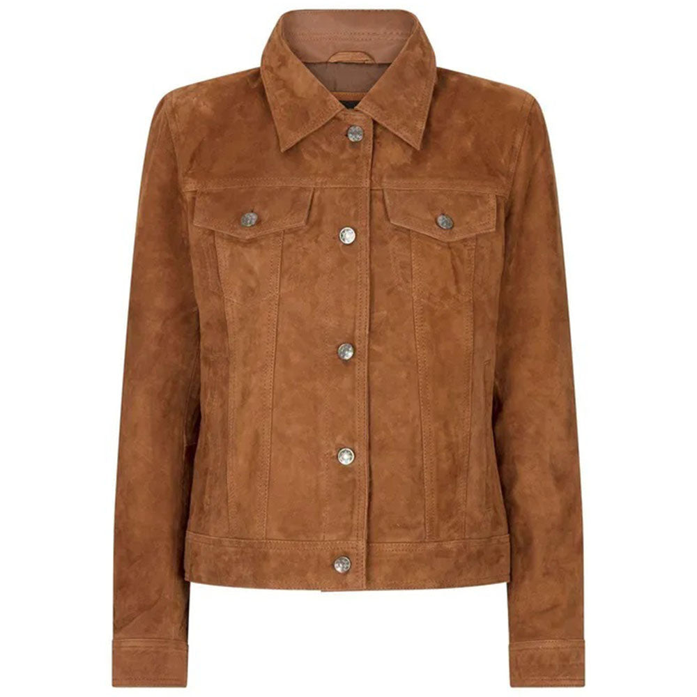 Women's Suede Vintage Jacket, Leather Biker Style | Black & Brown