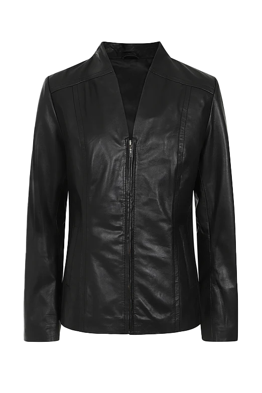 Women's Classic Leather Jacket | Black The Stitch Fit