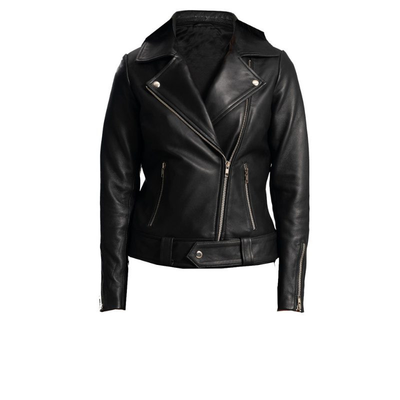 Women Asymmetrical Leather Jacket | Black