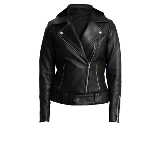Women Asymmetrical Leather Jacket | Black