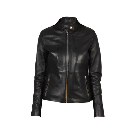 Women Black Biker Leather Jacket | Black