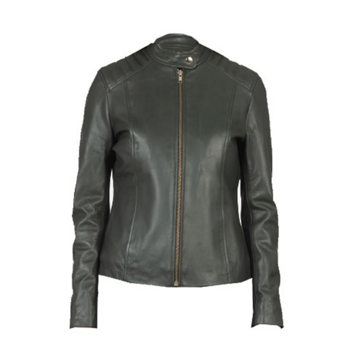 Women's Genuine Leather Jacket | Green The Stitch Fit