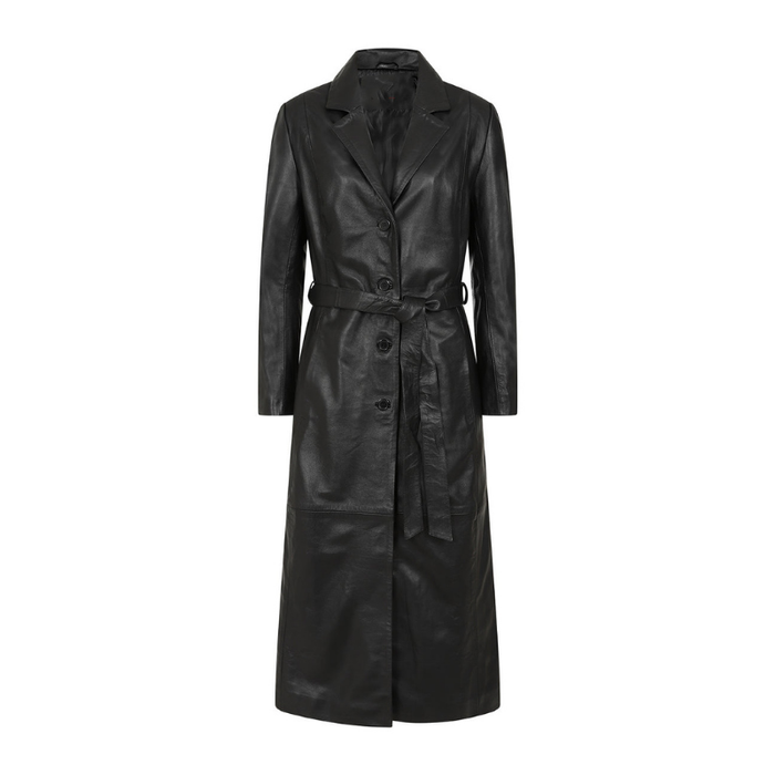 Women's Real Leather Trench Coat | Black The Stitch Fit