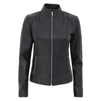 Women's Leather Jacket, Zipper Closure | Black The Stitch Fit