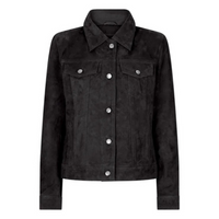 Women's Suede Vintage Jacket, Leather Biker Style | Black & Brown The Stitch Fit