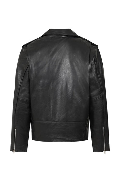 Men's Asymmetrical Genuine Leather Jacket | Black The Stitch Fit