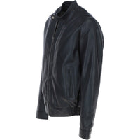 Men's Genuine Leather Bomber Jacket | Black The Stitch Fit