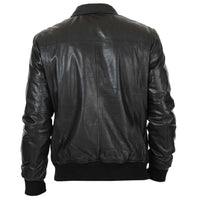Men's Real Lambskin Leather Bomber Jacket | Black The Stitch Fit