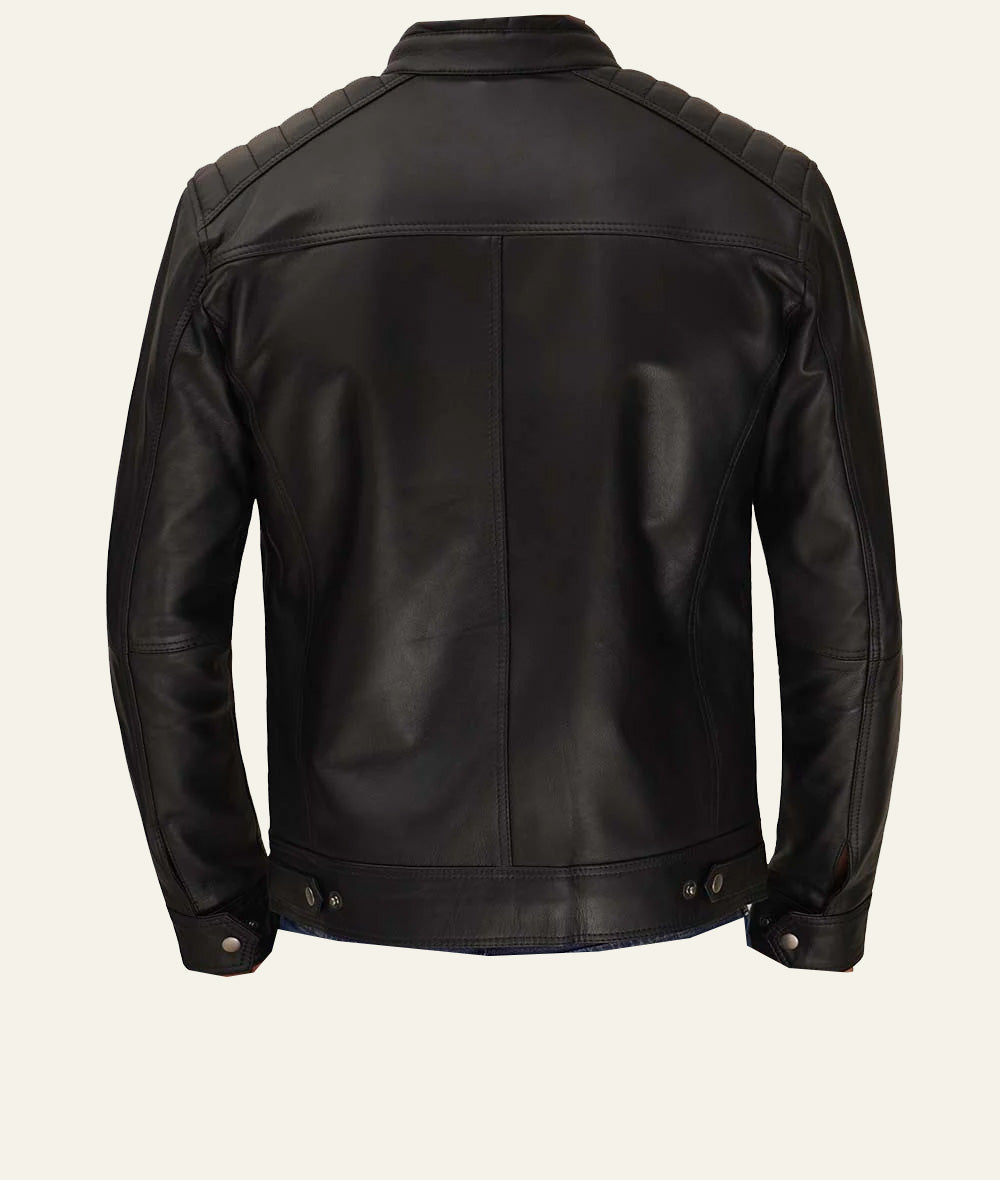 Men's Genuine Leather Jacket | Black The Stitch Fit