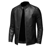 Men's Cafe Racer Leather Jacket | Black The Stitch Fit