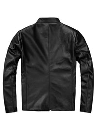 Men's Moto Racer Leather Jacket | Black The Stitch Fit