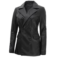 Women's Leather Blazer Coat | Black The Stitch Fit