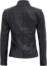 Women's Leather Jacket, Zipper Closure | Black The Stitch Fit