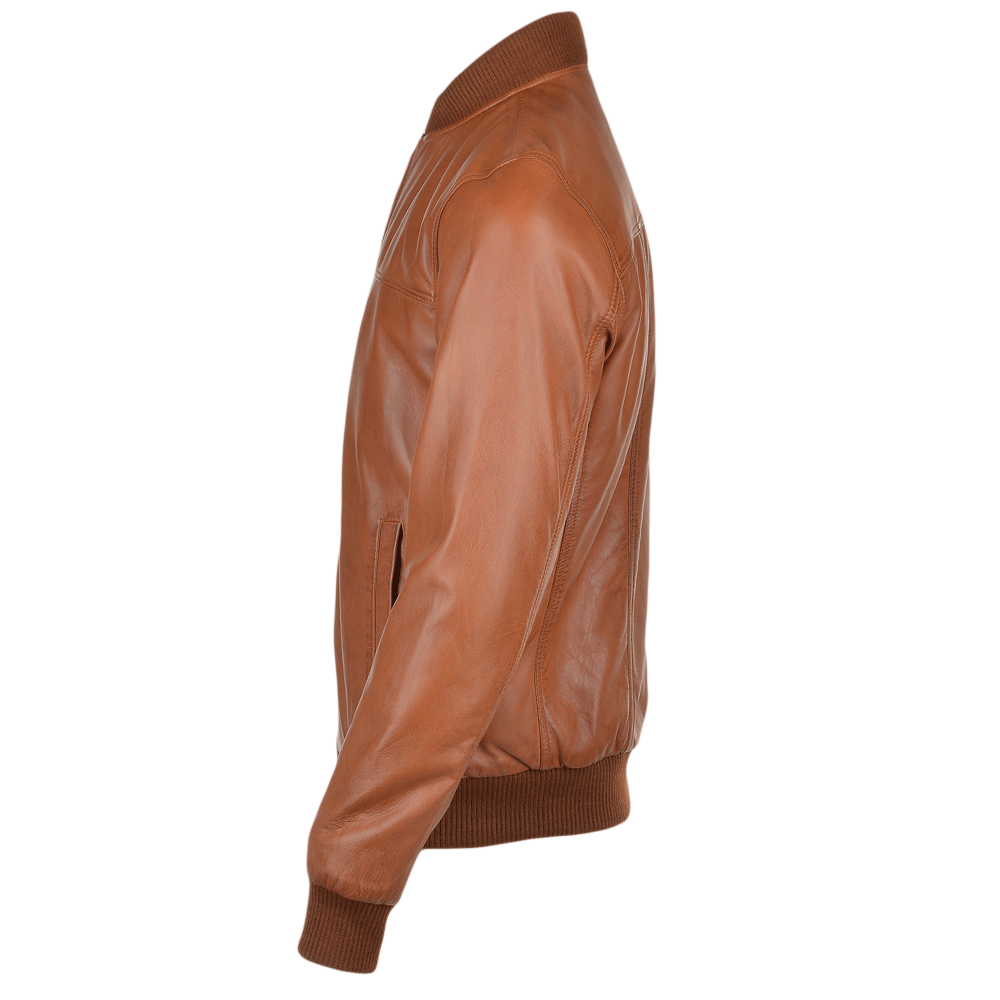 Men's Bomber Leather Jacket | Black, Brown, & Corodovan The Stitch Fit