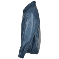 Men' Genuine Classic Leather Jacket | Black & Blue The Stitch Fit