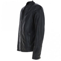 Men's Café Racer Style Leather Jacket | Black The Stitch Fit