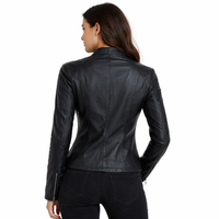 Women's Biker Leather Jacket | Black