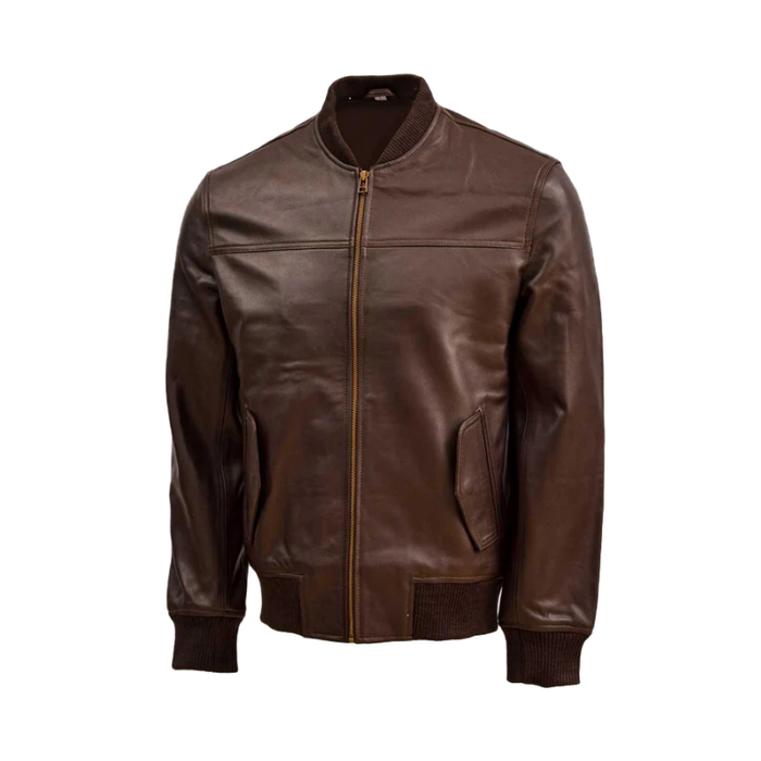 Men's Biker Pure Leather Jacket | Brown The Stitch Fit