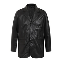 Men's Genuine Leather Blazer Coat | Black The Stitch Fit