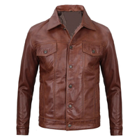 Men's Leather Casual Jacket | Brown The Stitch Fit
