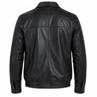 Men' Genuine Classic Leather Jacket | Black & Blue The Stitch Fit