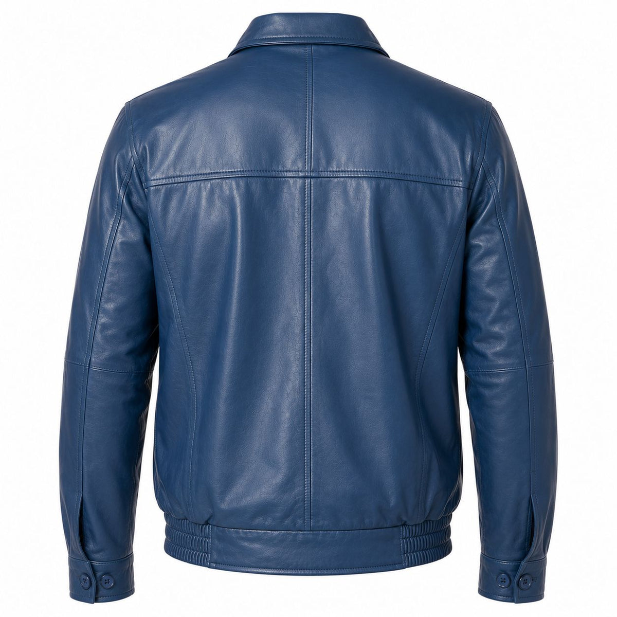 Men' Genuine Classic Leather Jacket | Black & Blue The Stitch Fit