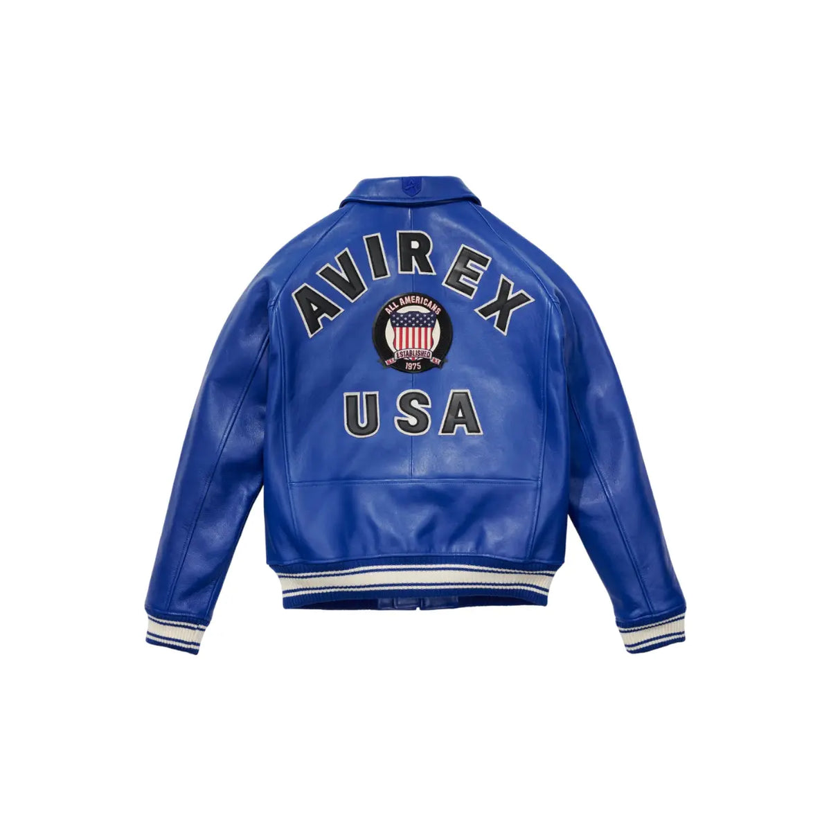 Men's Avirex Real Leather Jacket, Flight Bomber, American Varsity Style