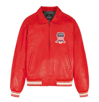 Men's Avirex Real Leather Jacket, Flight Bomber, American Varsity Style