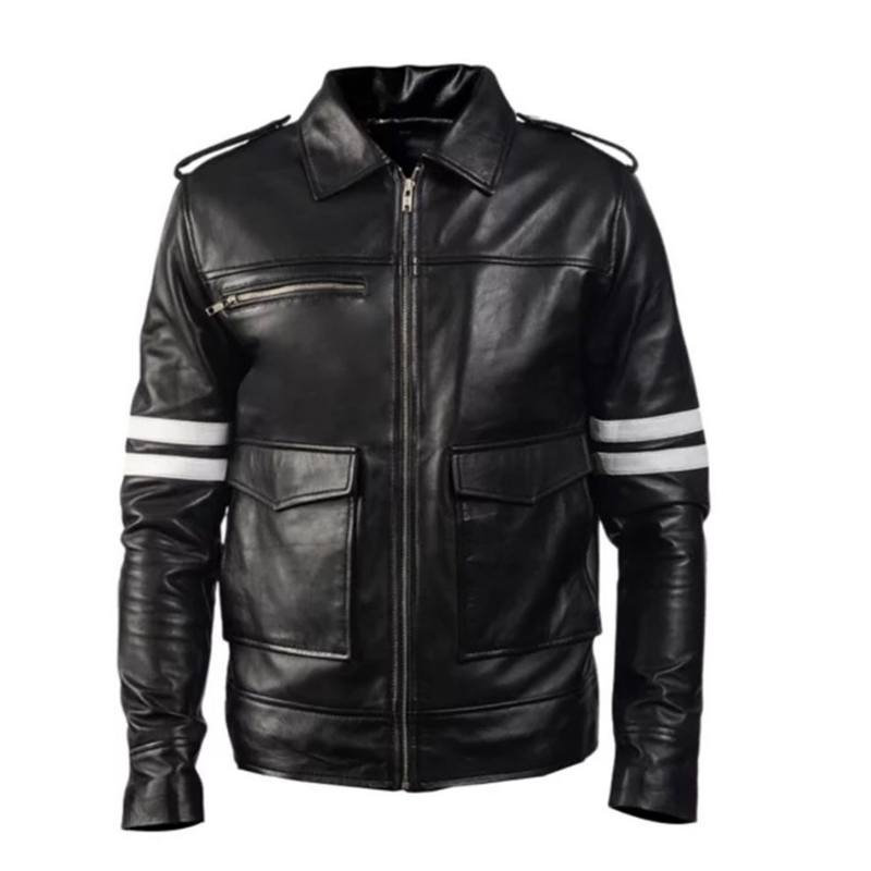 Men's Cafe Racer Leather Jacket | Black