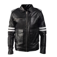 Men's Cafe Racer Leather Jacket | Black The Stitch Fit