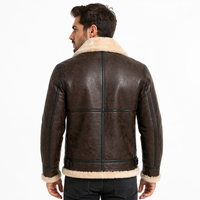 Leon Kennedy Shearling Leather Jacket – Men’s Brown Aviator Bomber Inspired by Resident Evil (RE4)