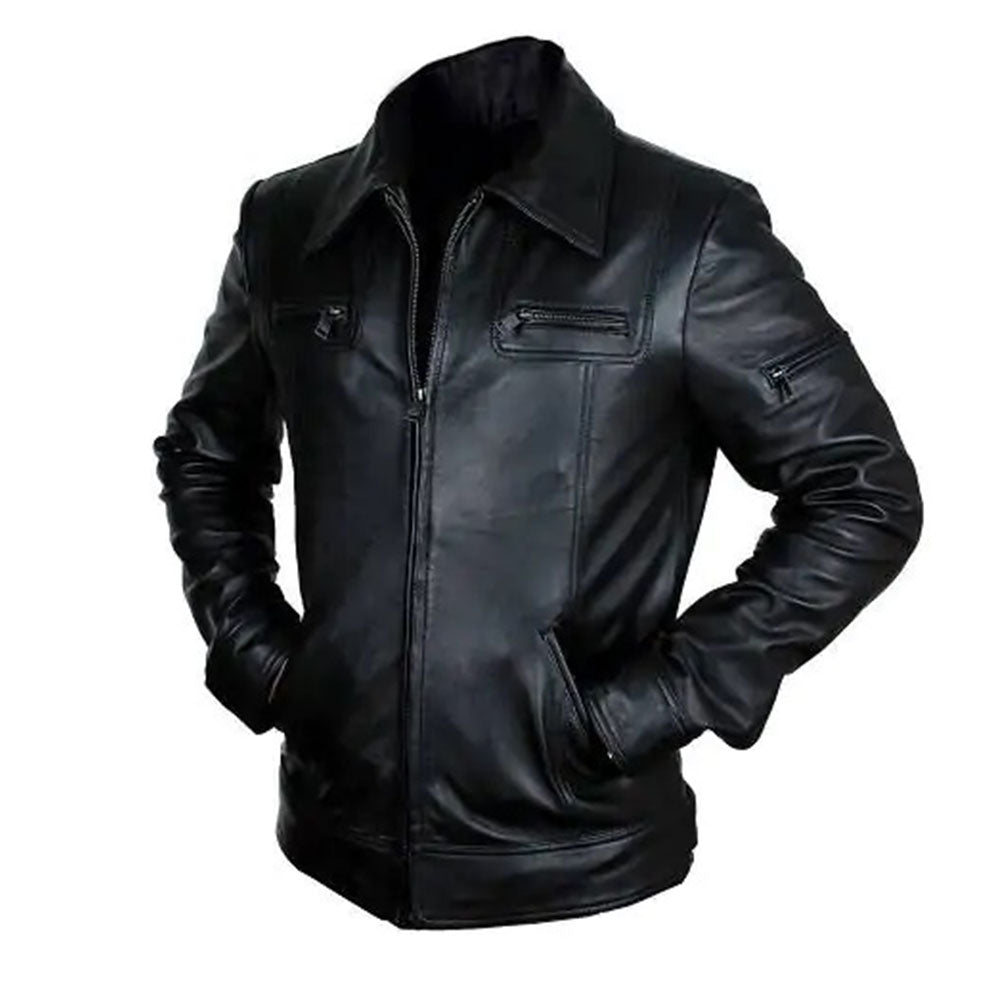 Men's Classic Leather Jacket | Black The Stitch Fit