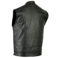Women Leather Motorcycle Vest: 4 Front Pockets YKK Zipper (Available in Real or Faux Leather) | Black The Stitch Fit