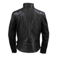 Women's Café Racer Motorcycle Leather Jacket | Black The Stitch Fit