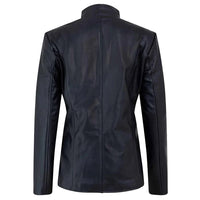 Women's Genuine Café Racer Sheepskin Motorcycle Leather Jacket, YKK Zipper | Black The Stitch Fit