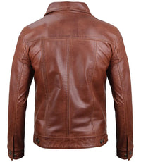 Men's Leather Casual Jacket | Brown The Stitch Fit