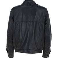 Men' Genuine Classic Leather Jacket | Black & Blue The Stitch Fit
