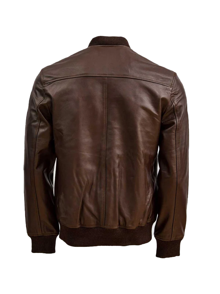 Men's Biker Pure Leather Jacket | Brown The Stitch Fit